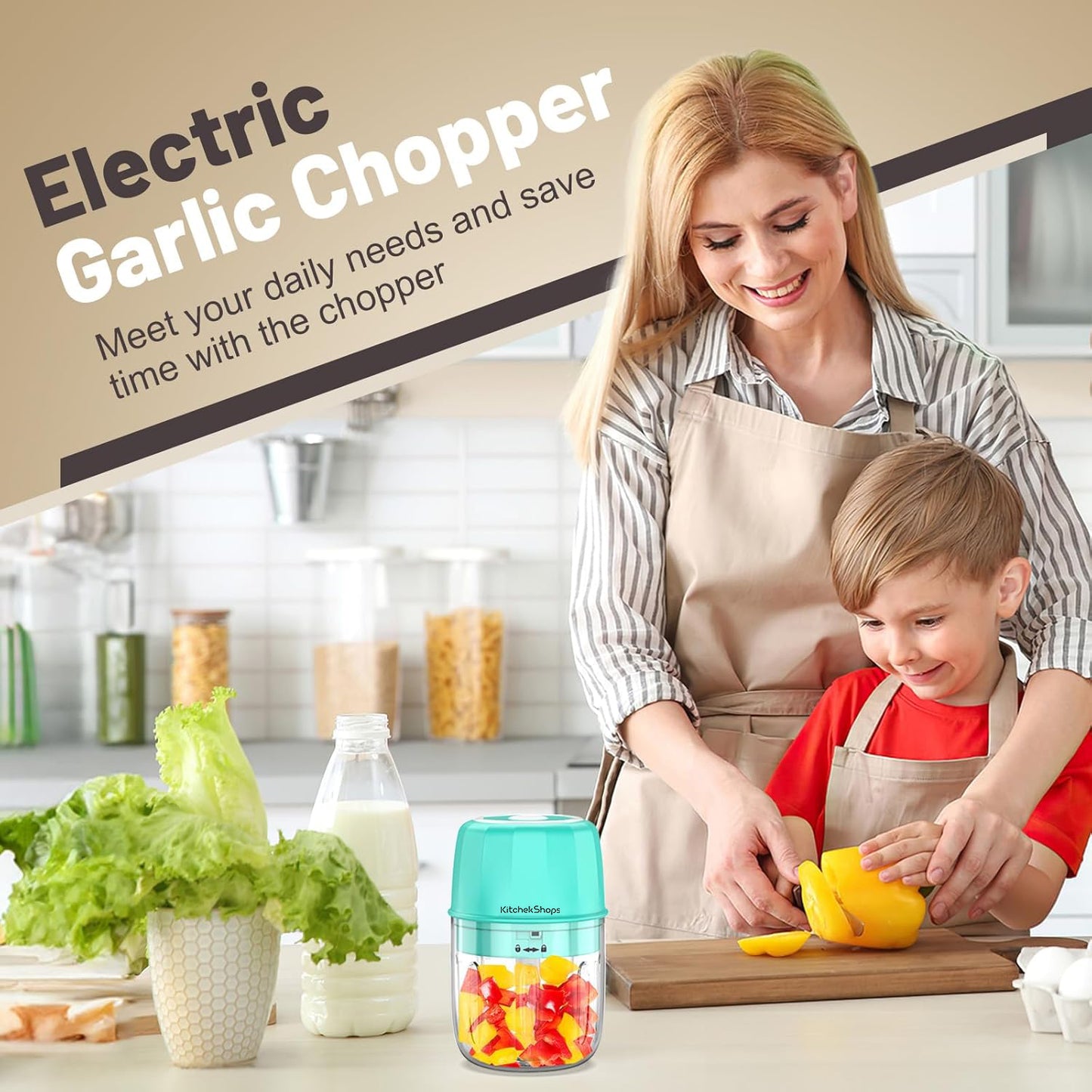 Rechargeable Portable and Cordless Mini Food Processor 300ML with Stainless Steel Blade, Electric Garlic Chopper Vegetable Chopper Blender for Nuts Chili Onion Minced Meat and Spices(Green)